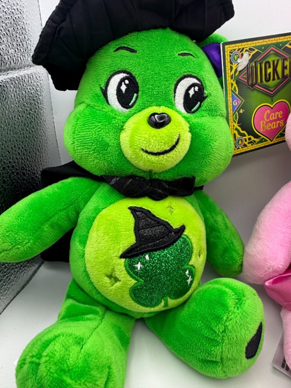 Care Bears x Wicked Plush Set NWT - Good Luck Bear Elphaba & Love-A-Lot Glinda - Picture 2 of 6